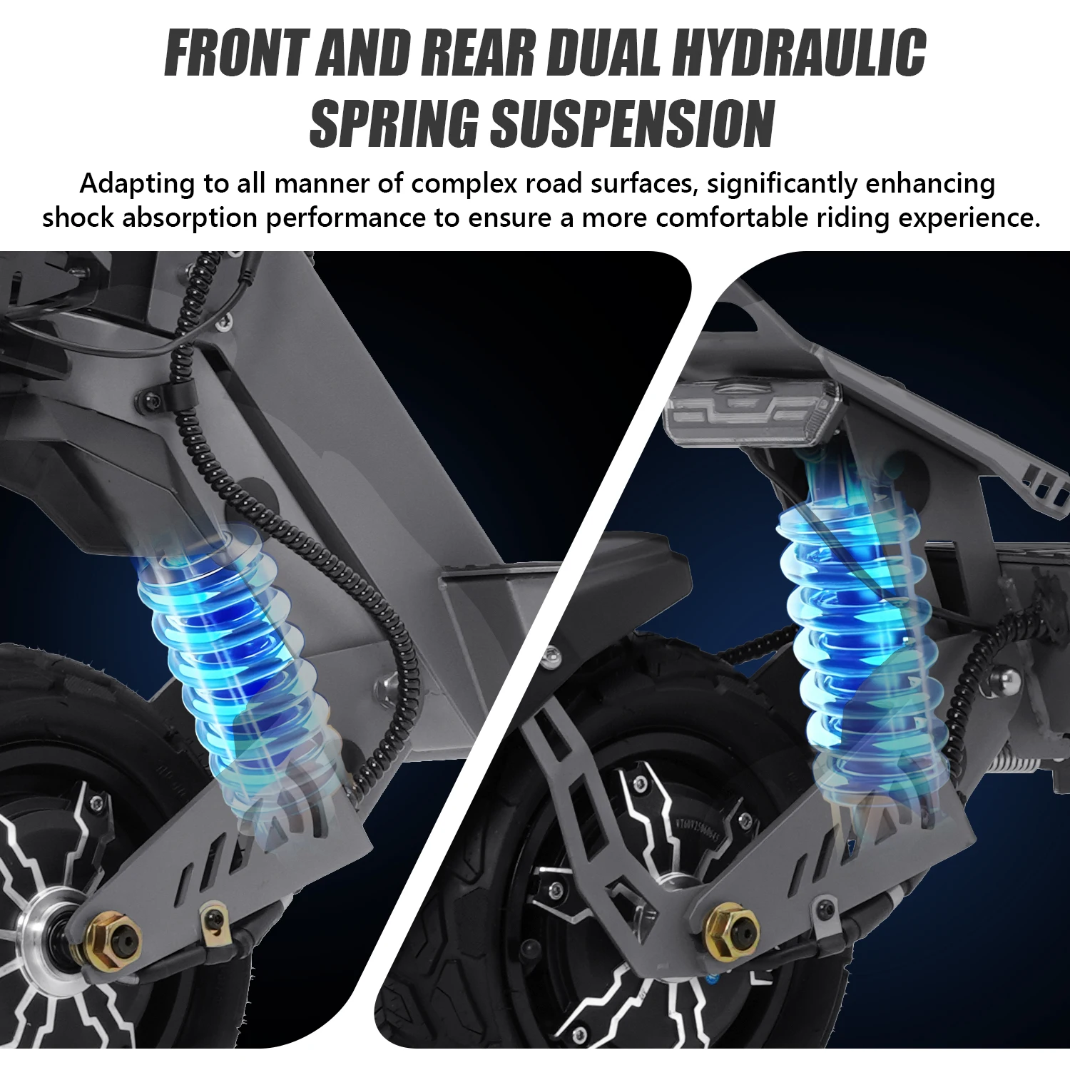 VIPCOO VC-VS9 3600 واط محرك مزدوج 60V26AH بطارية ليثيوم منافذ شحن مزدوجة سكوتر كهربائي 11 في الإطارات على الطرق الوعرة الكبار Escooter