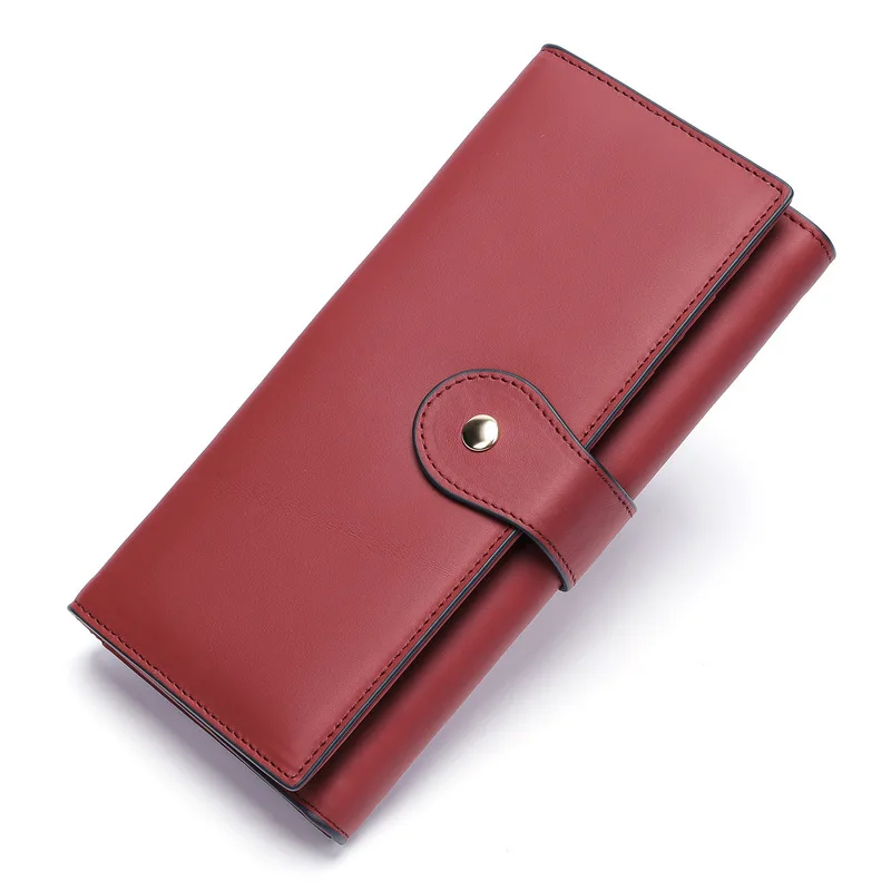 New model Multi-functional genuine leather small change lady's money bag lady's card case wallet clutch bag retro stitching
