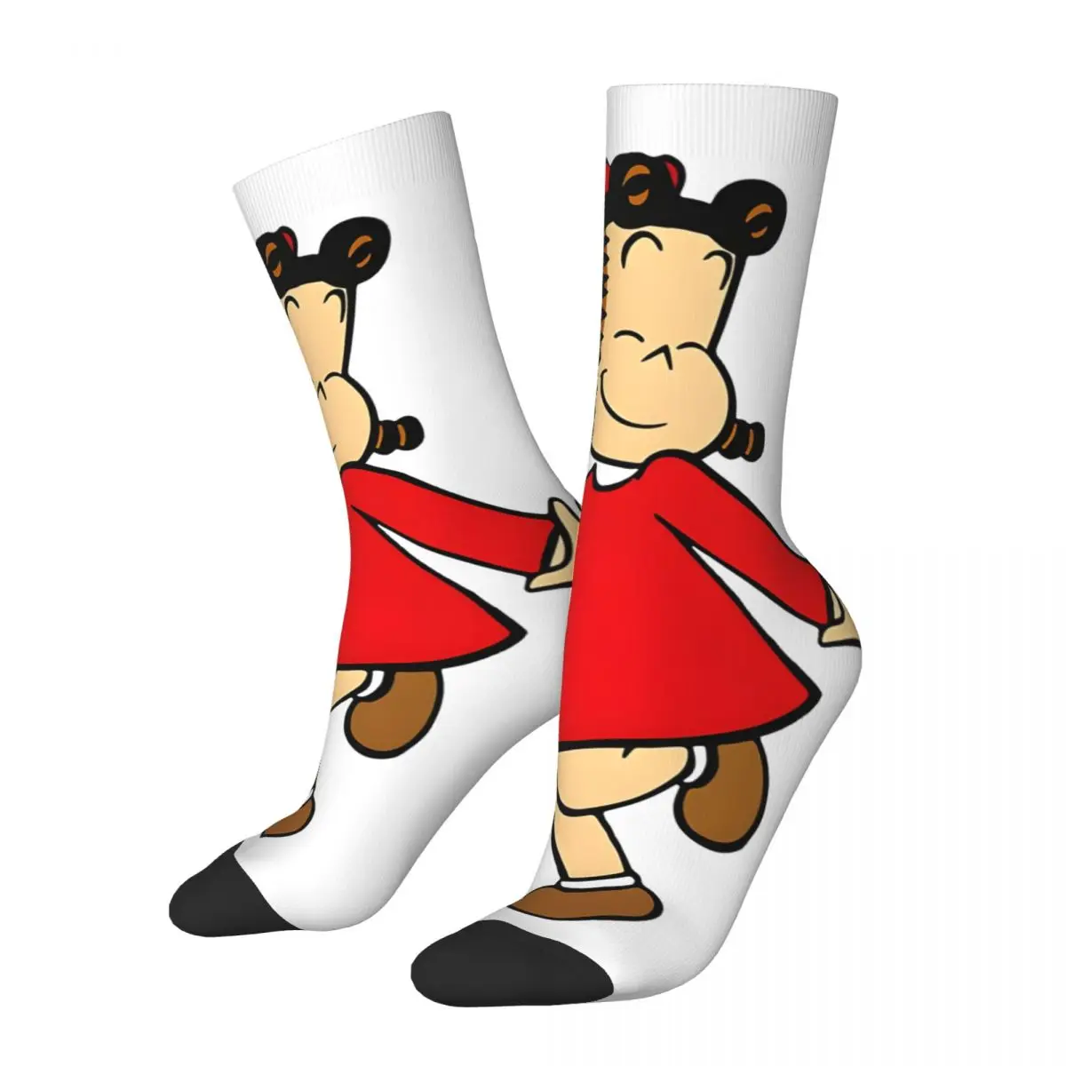 

Happy Funny Together Men's Socks Retro Harajuku T-The Little Lulu Show Hip Hop Novelty Seamless Crew Crazy Sock Gift Printed