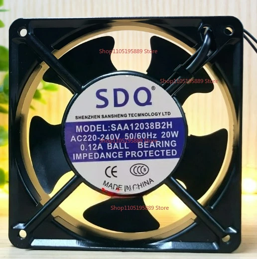 New for SDQ SAA12038B2H AC 220V 20W 0.12 12cm Cooling Cabinet Fan 12038