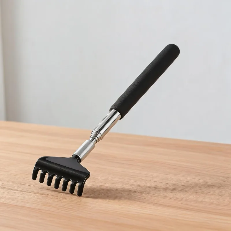 Telescopic Back Scratcher Scratching Backscratcher Massager Metal Stainless Steel Tool With Carrying Bag