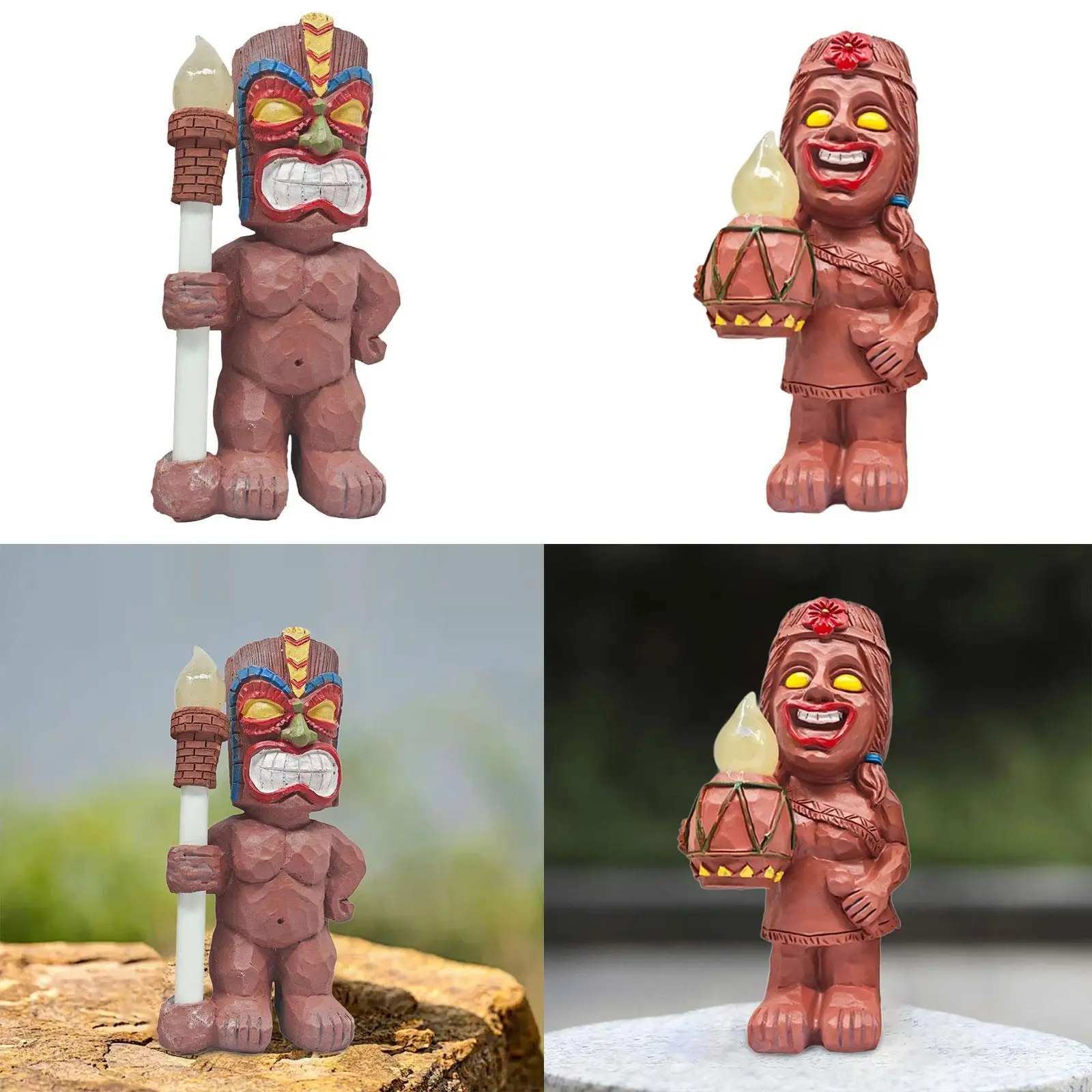 

Солнечная садовая уличная статуя из смолы, солнечная фигурка Майя, ремесленная фигурка, факел, статуя с солнечным светом для балкона, лужайки, патио