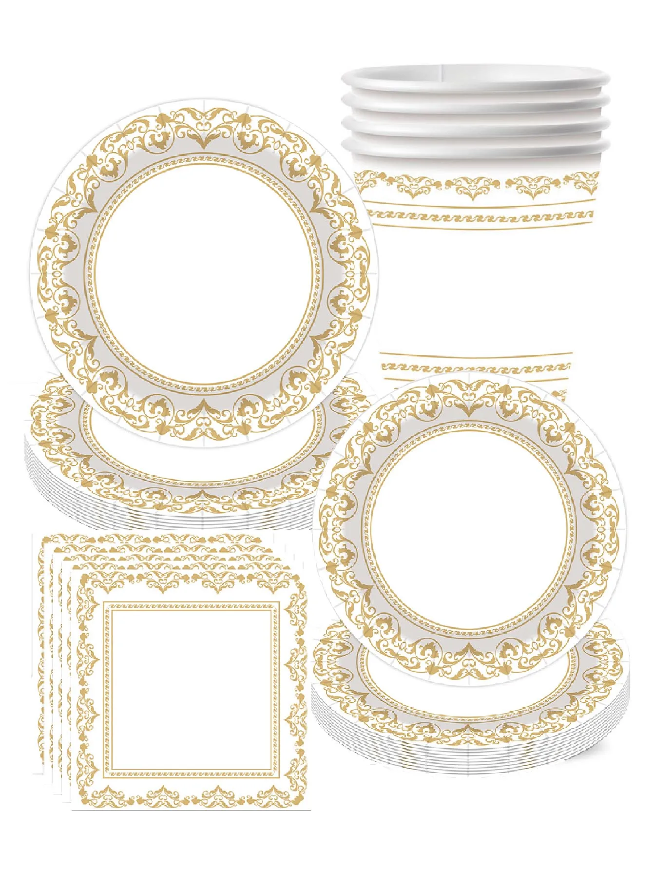 Assiettes, gobelets et serviettes en papier jetables à thème classique pour fête d'anniversaire – Essentiels pour le camping et les voyages