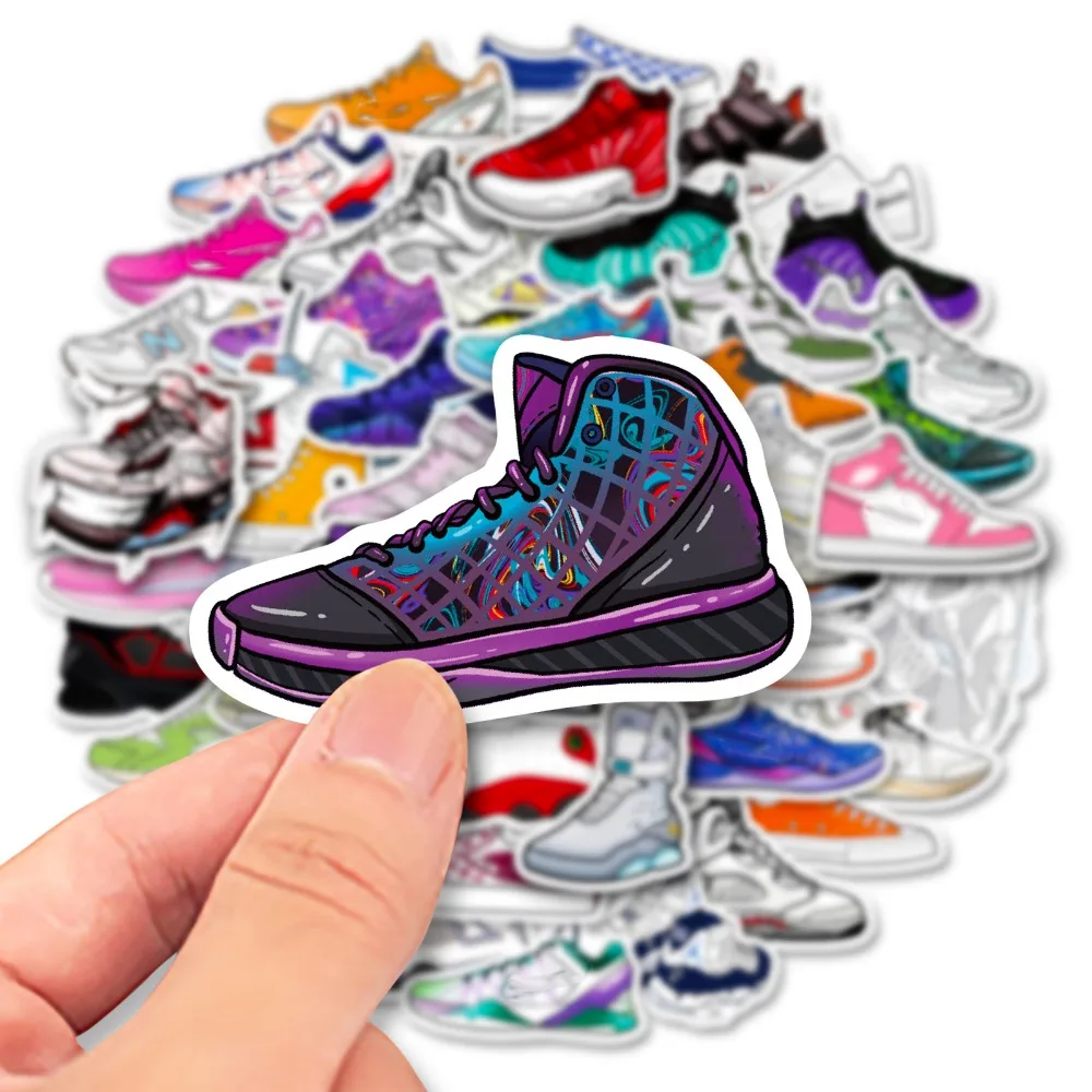 50PCS Sneaker Culture Anime Stickers Fashion Brand DIY Laptop Phone Guitar Skateboard Car Waterproof Sticker Classic Toy