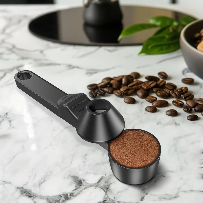 Hot Coffee Scoop Protein Powder Spoon Creative Sliding Spoon Long Handle Large Capacity Leak Proof Round Spoon Kitchen Tool