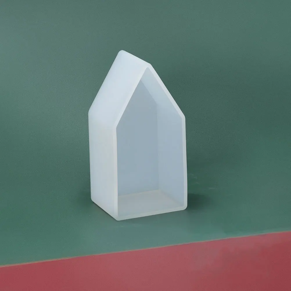 

2pcs Silicone Molds Epoxy Resin Craft DIY Decorative House Shaped Mold Easy Clean Storage Space Saving Unique Ornament Making