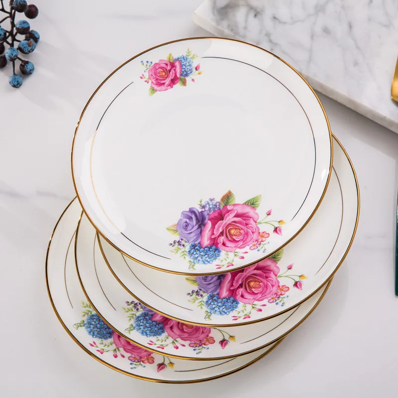 Italian pasta plate Cold dish plate Shallow plate Steak Western dish plate Home breakfast plate Bone china Butterfly dish plate