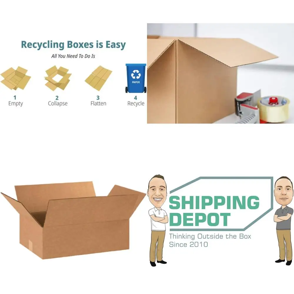 

25-Pack 17x12x6 Inches Corrugated Cardboard Boxes for Shipping, Packing, and Moving