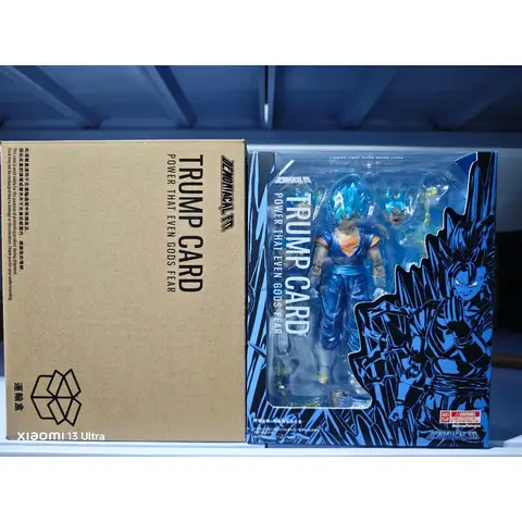 24-hour shipping Demoniacal Fit Dragon Ball Trump Card Blue Hair Action Figures Vegeto Figurine Statue Collectible Model Action