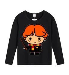 Magic School  Clothing Boy Girl Long Sleeve T-shirt Cotton Anime Clothes Tee Comfortable Top Cartoon Shirt Kid Birthday Gifts