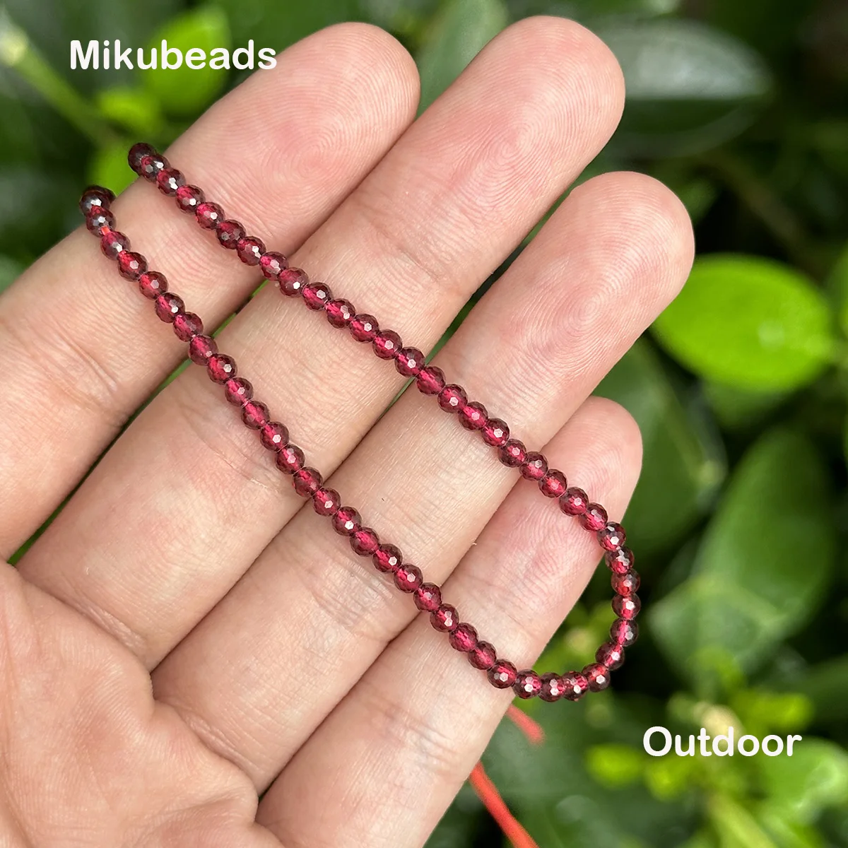 Natural AAA Brazil Red Garnet 3mm Faceted Round Beads Shinny Stone For Jewelry Making DIY Bracelet Necklace Strand Woman