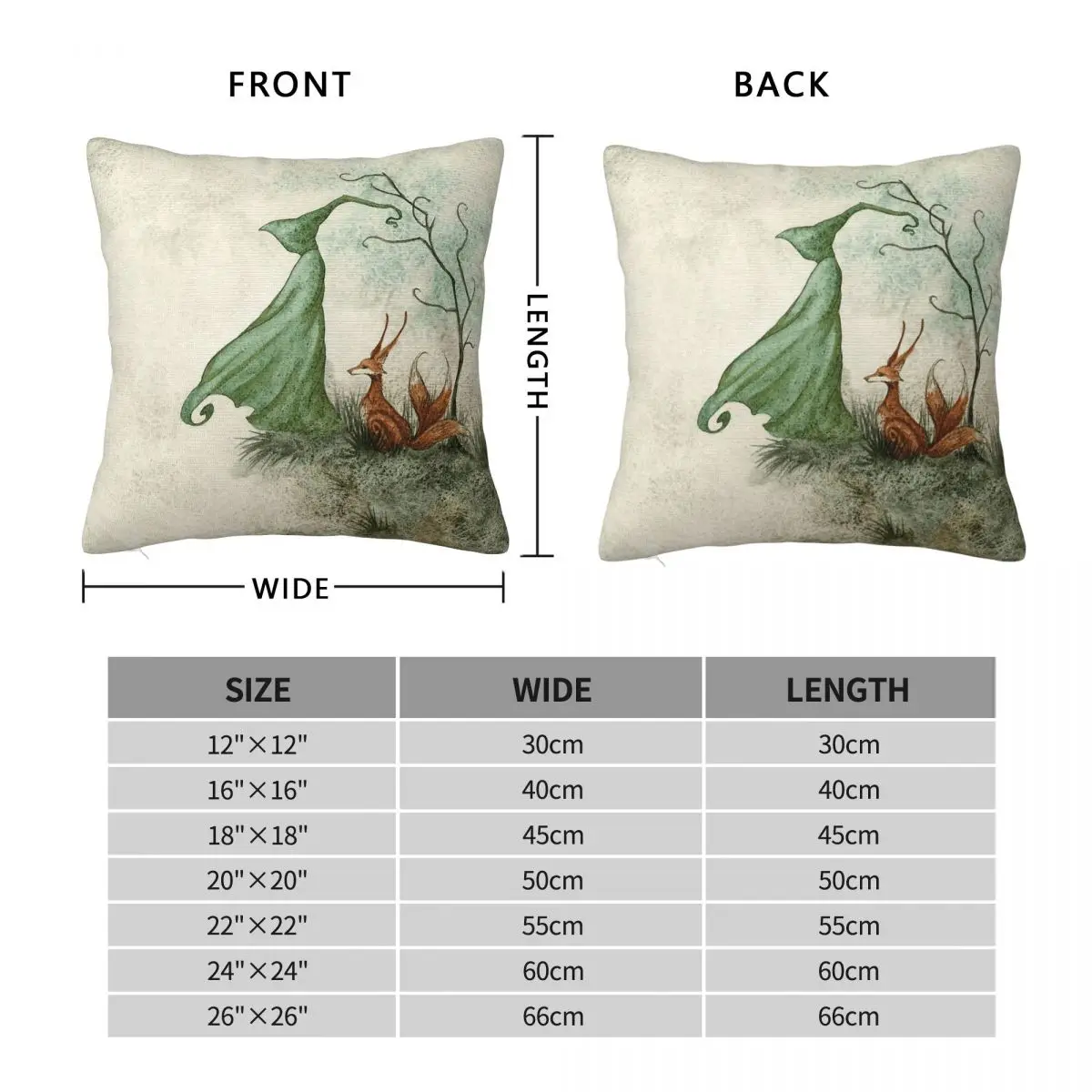 Fantasy Fox Journey Square Pillowcase Polyester Linen Velvet Creative Zip Throw Pillow Case Bed Cushion Cover Wholesale 45x45