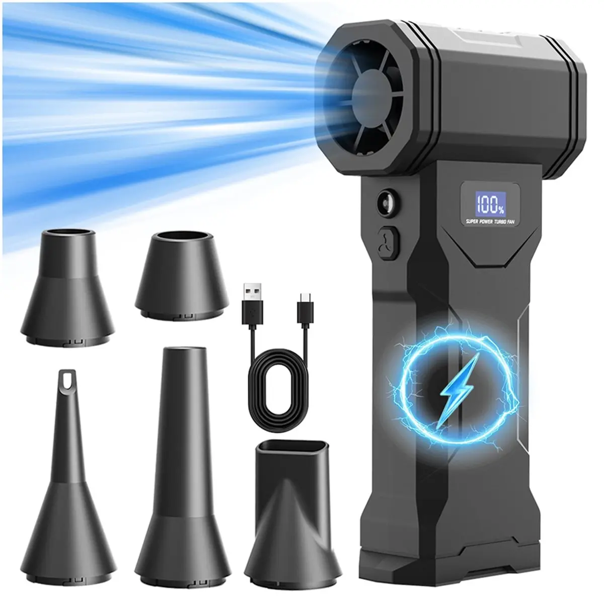 DT38 Q5 Violent Fan Portable Electric Air Duster,29mm Brushless Motor Powerful 110000RPM Adjustable Mini Turbo Blower
