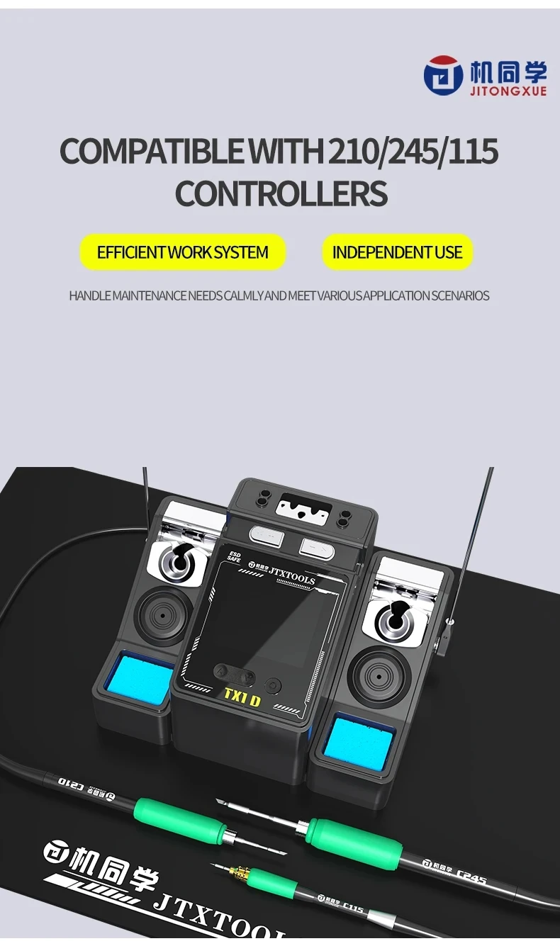 

JTX TX1D Dual-Station Smart Soldering Rework Station Compatible With C210 / 245 / 115 Handles For PCB IC Repair Solder Tools