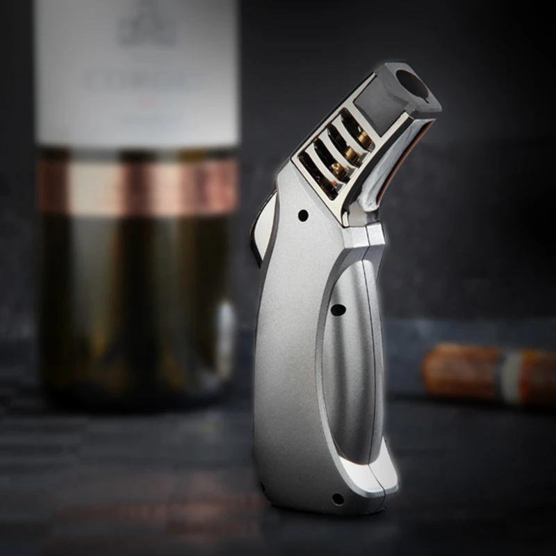 2024 New Jobon Outdoor BBQ Torch Turbo Jet Flame Butane Gas Kitchen Cigarette Spray Gun Windproof Metal Pipe Cigar Lighter