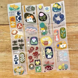Vintage Ours Retro Floral Washi PET Tape for Card Making DIY Scrapbooking Plan Decorative Sticker