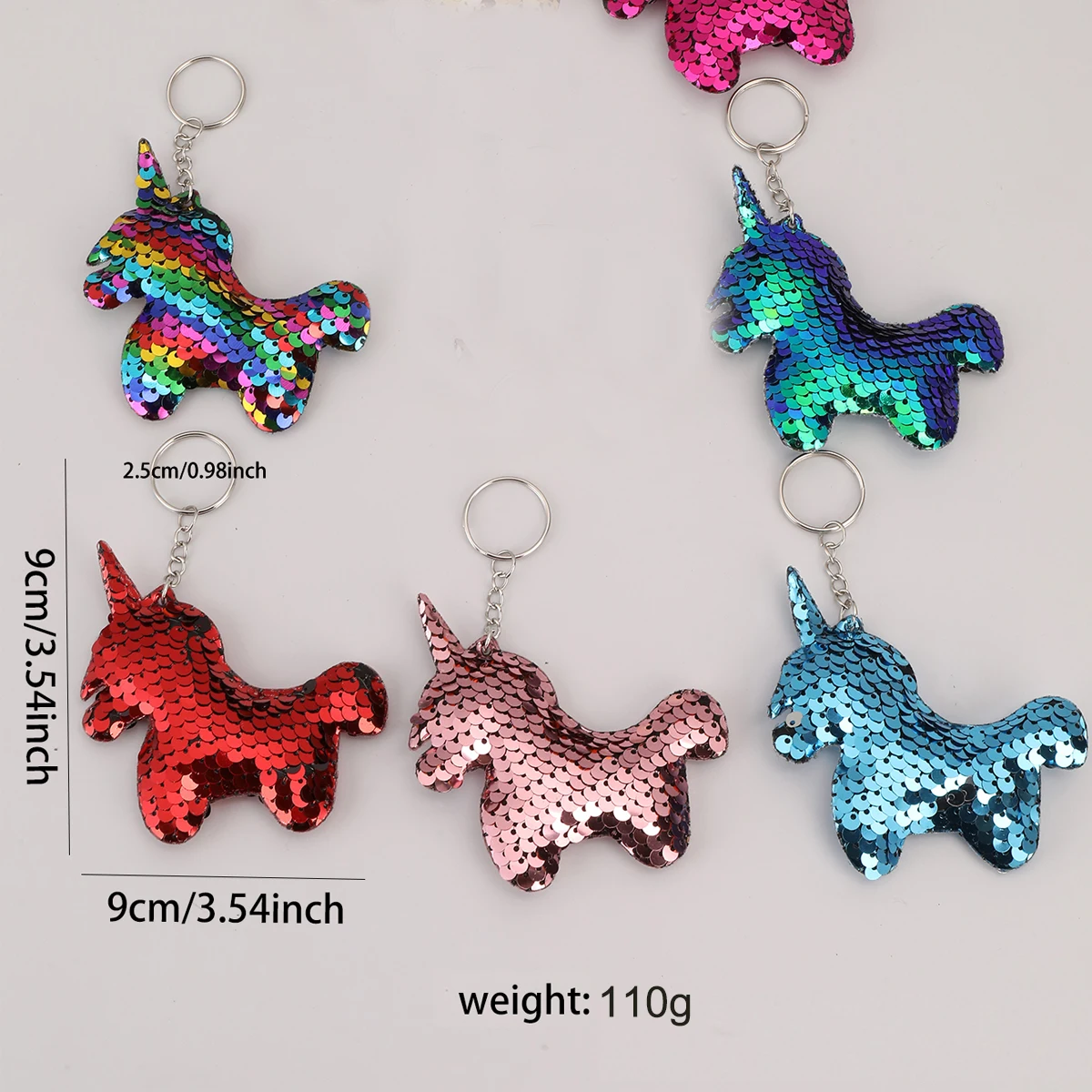 18Pcs Sequin Flip Unicorn Keychains, Colorful Sequins Keyring Charms For Backpacks, daily use Party Favors, For Birthday