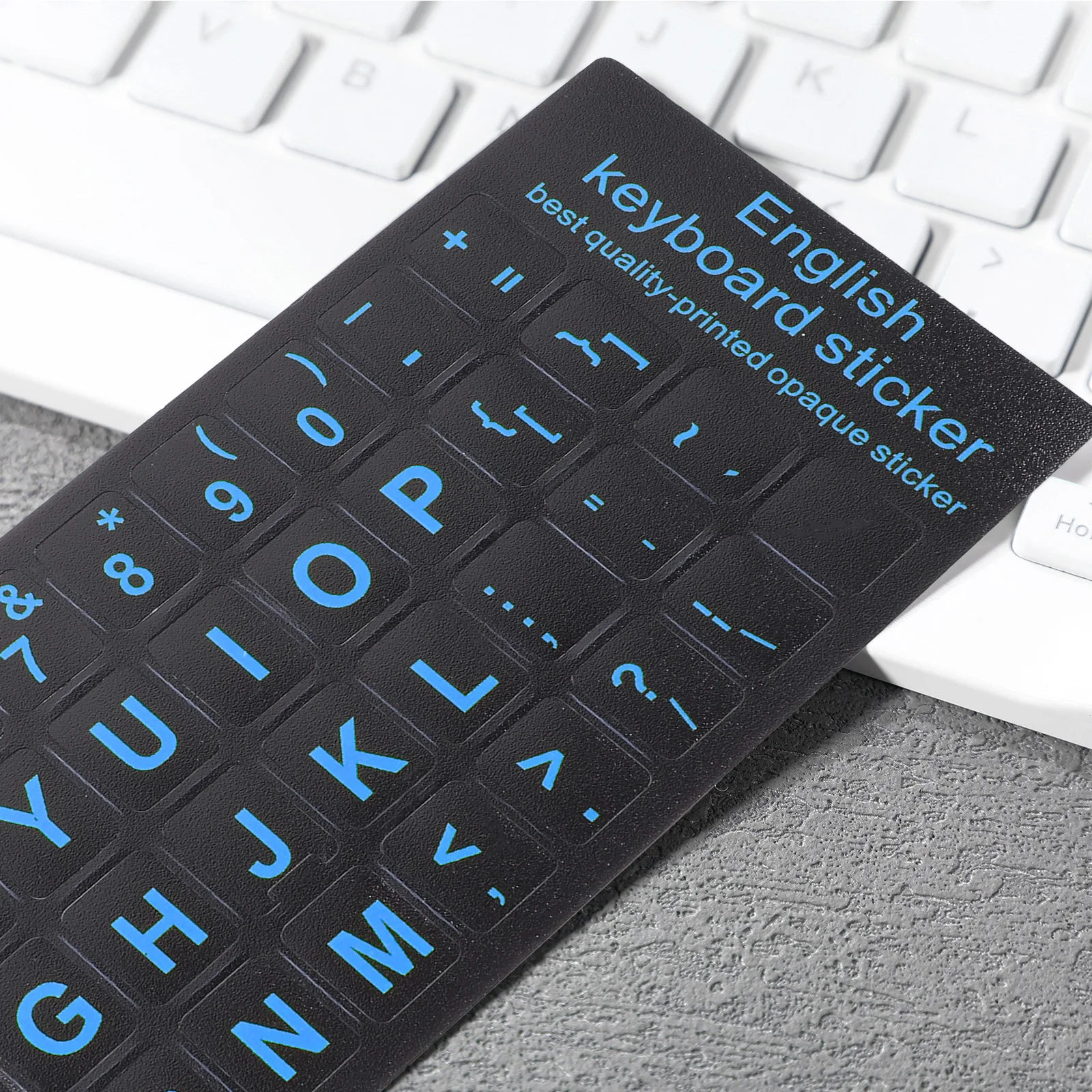 

6pcs English Stickers Replacement Blue Letter Labels For Laptop Computer Keys Tear-Off Adhesive Universal Keyboard Language
