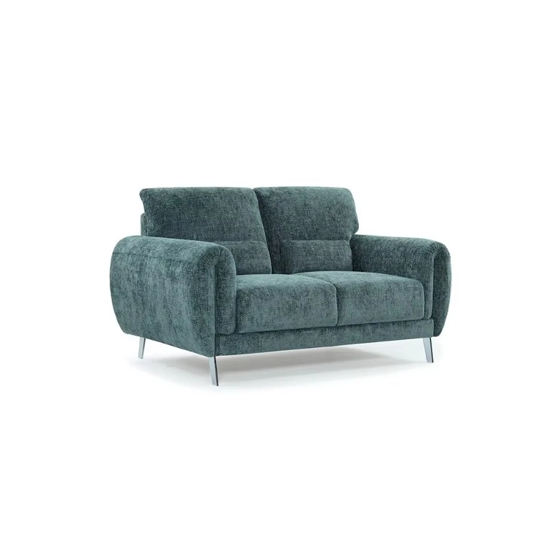 Modern Fabric Sofa with Chrome Legs Living Room Double Sofa
