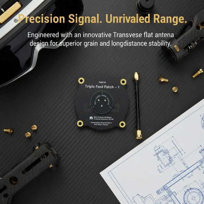 2026 NEW 1PCS High Gain 5.8GHz Triple Feed Patch Antenna SMA RP-SMA Directional Circular For RC FPV Drone Fatshark Goggles