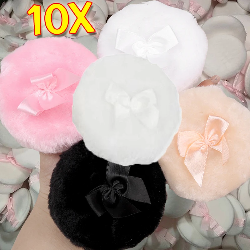 Fluffy Powder Puff Ultra Soft Sponge Washable Reusable Velvet Face Body Cosmetic Puff Loose Powder Puffs Wet and Dry Makeup Tool