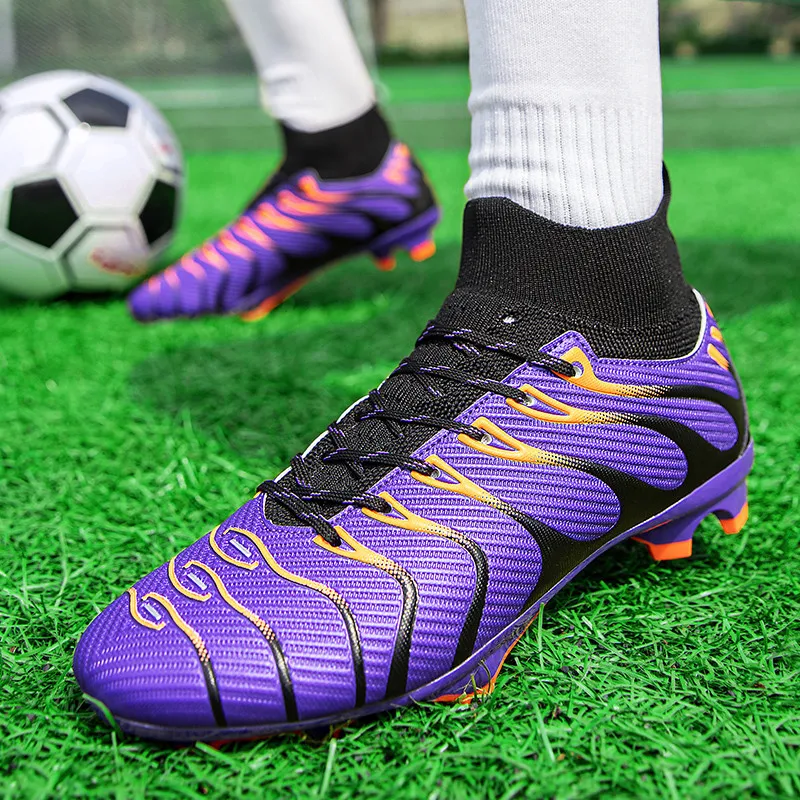 Super Star Fashion Football Field Boots Men Women Breathable Socks Shoes Soccer Men Long Spikes Futsal Sneakers Men Botas Futbol