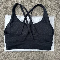 Soutien-gorge de Fitness pour femmes, couleur unie, dos croisé, collants, gilet de Yoga, haute résistance, antichoc, haut de sport, Push Up avec coussinet de poitrine 5
