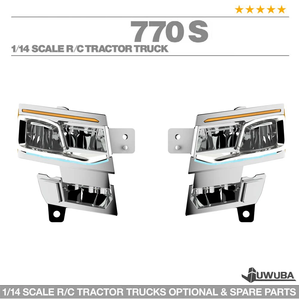 770S LED Headlight Lighting System Lamp 5V For 1/14 Tamiyaa RC Dump Truck Tractor SCANIAA 8X4 56368 56371 JUWUBA Toy Model Parts