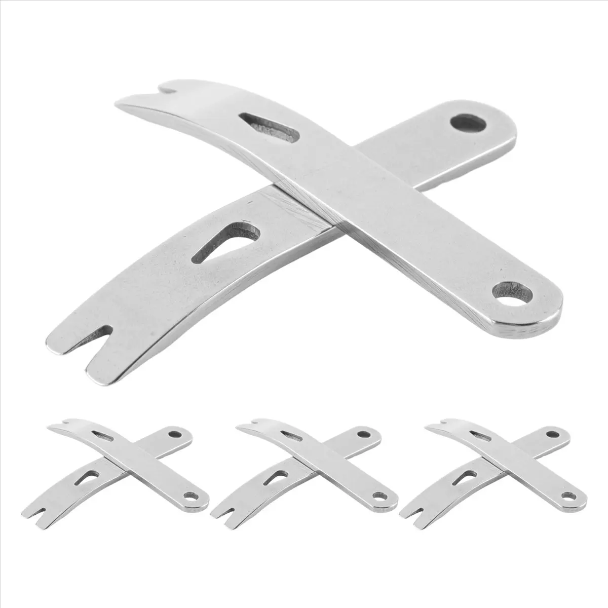 A11I 8 Pieces Mini Pry Bar Stainless Steel Flat Bar Multifunction Small Pry Bar Mini Crowbar Survival Opener Tool Set