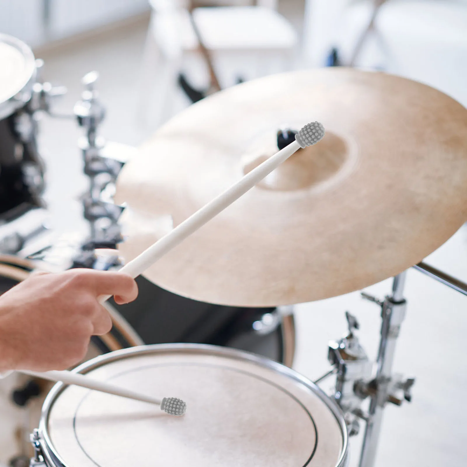 

4Pcs Drumstick Protection Covers Silicone Tips Drumstick Silent Mute Practice Tips Durable Musical Accessories