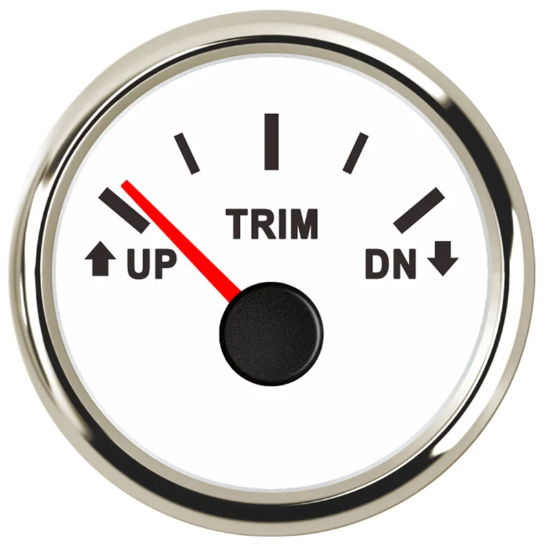 52mm 0-190ohm instrumentenpaneel trim meters van boven naar beneden, zwarte trim meters 9-32vdc met rode achtergrondverlichting voor boot, jacht en schip