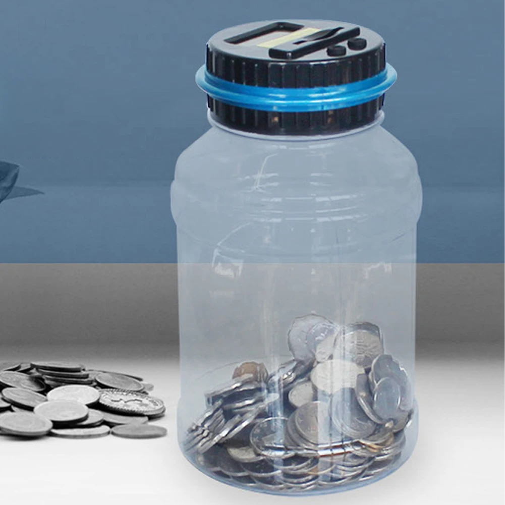 Money Saving Box with LCD Counter Coin Counter Bank Money Counting Jar Digital Coin Bank Designed for Dollar Euro Pound Aud
