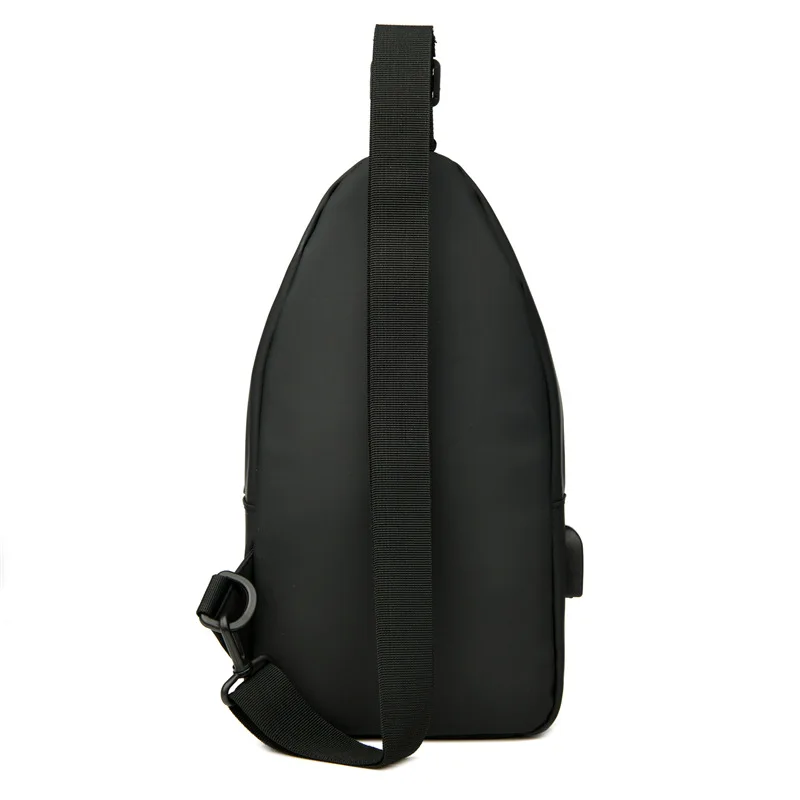 New Casual Men's Chest Bag, Fashionable and Versatile USB Crossbody Bag, Water-resistant and Large-capacity Single-shoulder Bag