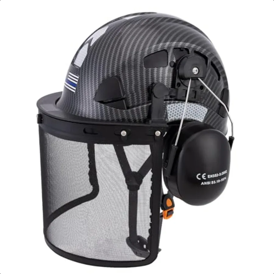 

Forestry Helmet with Face Shield and Ear Muffs Safety Helmet Chainsaw Garden Tree Cutting Logging Work Arborist Hard Hat