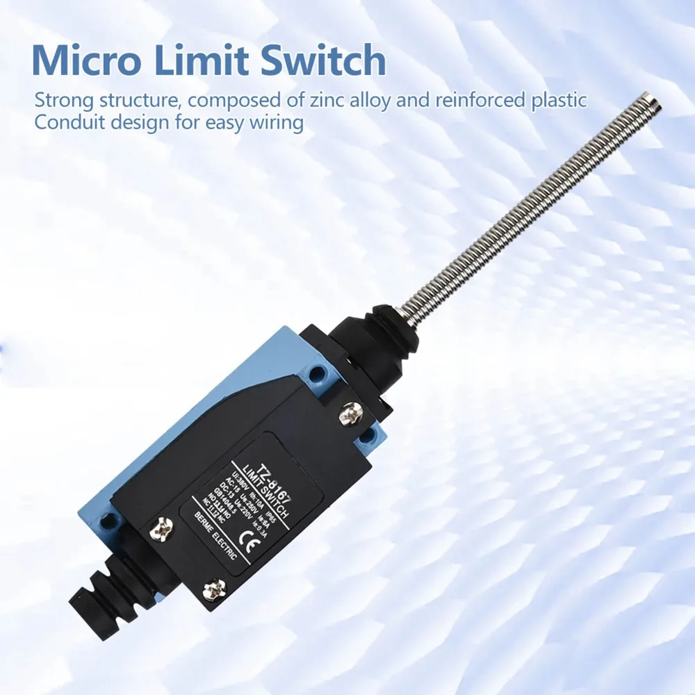 Plasma Waterproof Limit Switch Auto Reset 1NC+1NO Micro Switch Spring Rod Momentary Button CNC Mill