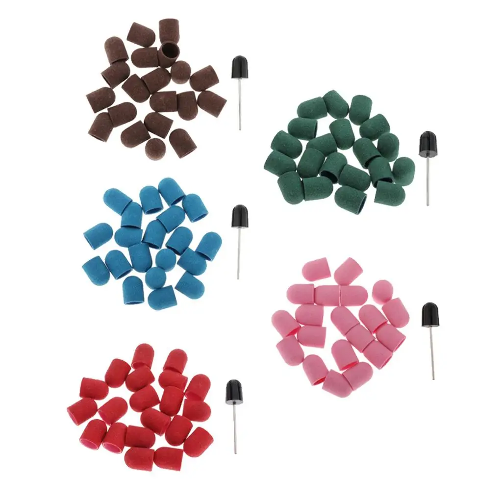 Sanding Sleeves Mandrel Professional Nail Drill Bit Set for Acrylic Nails and Home Salon Manicure