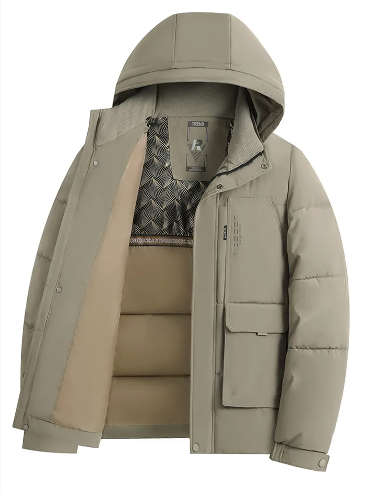 Autumn and Winter Fashion Trend Thickened Warm Hooded Cotton-Padded Jacket Men's Casual Loose Sports Windproof Large Size Coat