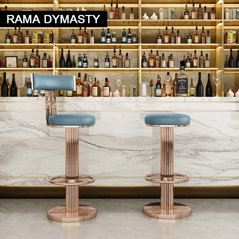 Lift and Swivel Luxury Bar Stools Kitchen Dining Chairs High Stools Hotel Stools Shop Counter Chairs Leisure Chairs