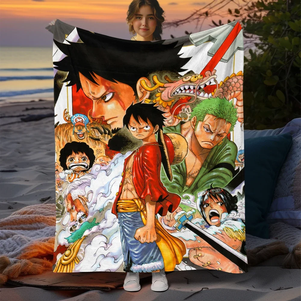 One Piece Anime Pattern Manga Blanket, Couvertures pour lits, Couverture fine, Camping, Salon, Canapé, Canapé de pique-nique, Enfant, Adulte, Populaire