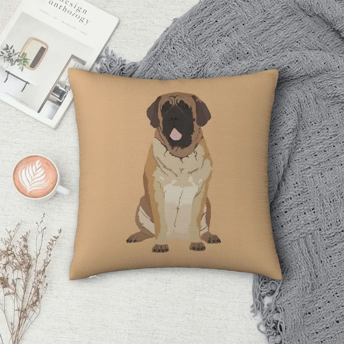 Mastiff Illustration! Pillowcase Polyester Pillows Cover Cushion Comfort Throw Pillow Sofa Decorative Cushions Used for Bedroom