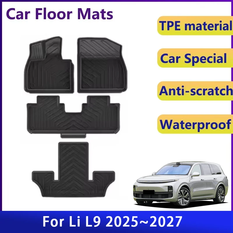 

Luxury Car Floor Mats For Li L9 Ultra 6seat 2025 2026 2027 Waterproof Rugs Left Hand Drive Foot Pad Floor Cover Auto Accessories