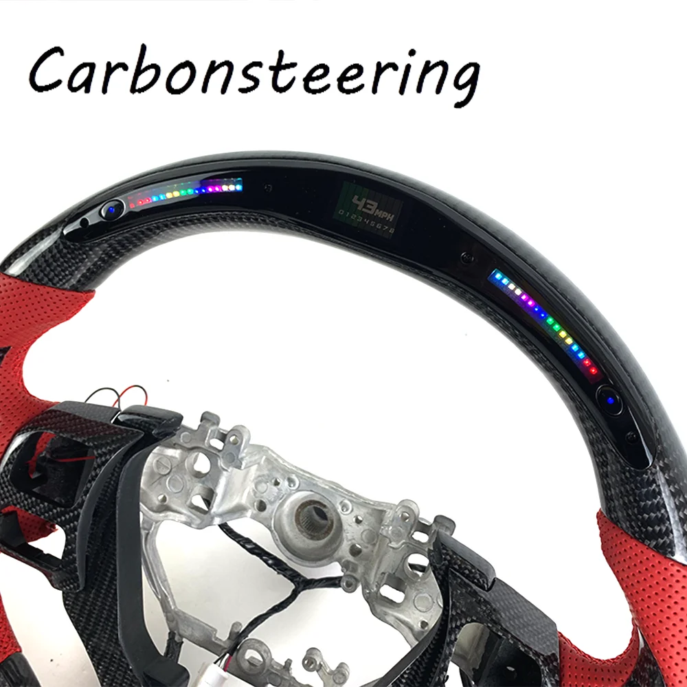 Customized Real Carbon fiber steering wheel with LED RPM For Lexus IS250 IS350 IS F GSF IS250 IS350 IS300 ISF RCF ES