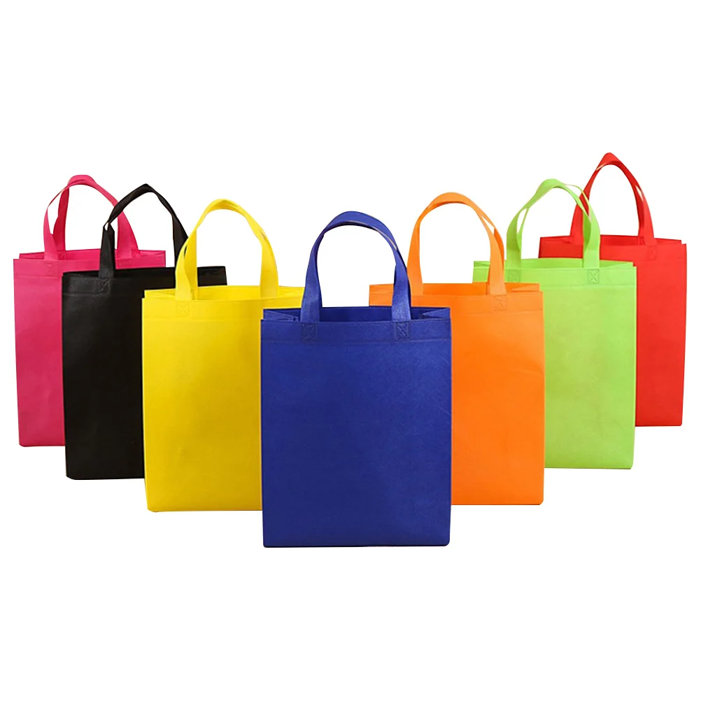 

30Pcs Eco-Friendly Shopping Bags 10 Colors Reusable Non-Woven Tote Bags Foldable Grocery Storage Handbags