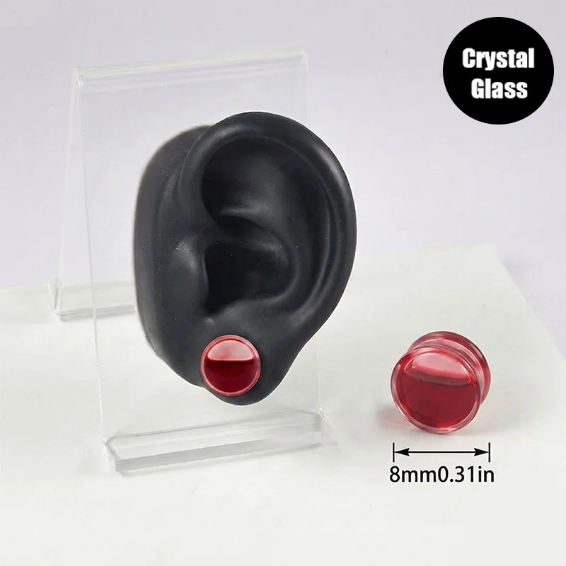 Red Acrylic Ear Gauges Red Acrylic Flesh Plugs Double Flare Stretched Premium Style Red Liquid Ear Tunnels Body Piercing Jewelry