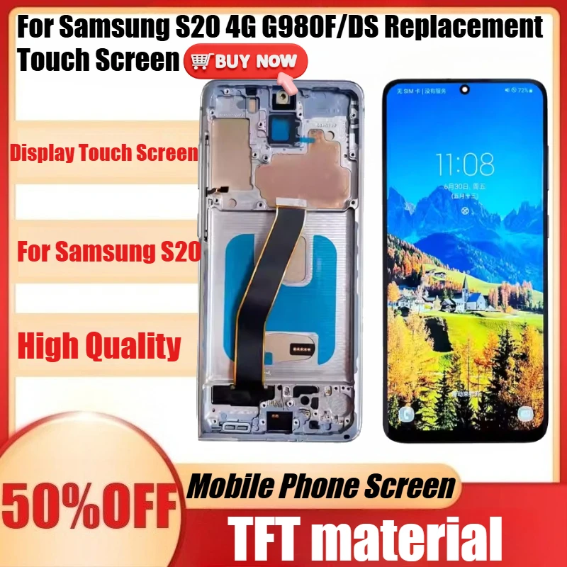 

TFT для Samsung S20 G980 ЖК-дисплей с дигитайзером в сборе для Samsung S20 4G G980F/DS SM-G981B Сменный сенсорный экран