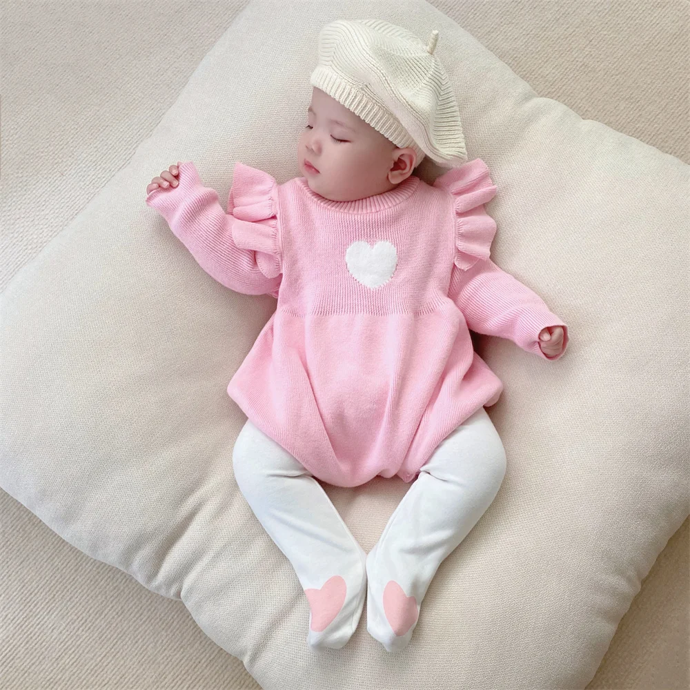 

ins 2022 baby 100%cotton romper Newborn Baby clothes Baby girl 0-3 year old Spring and autumn Sweater