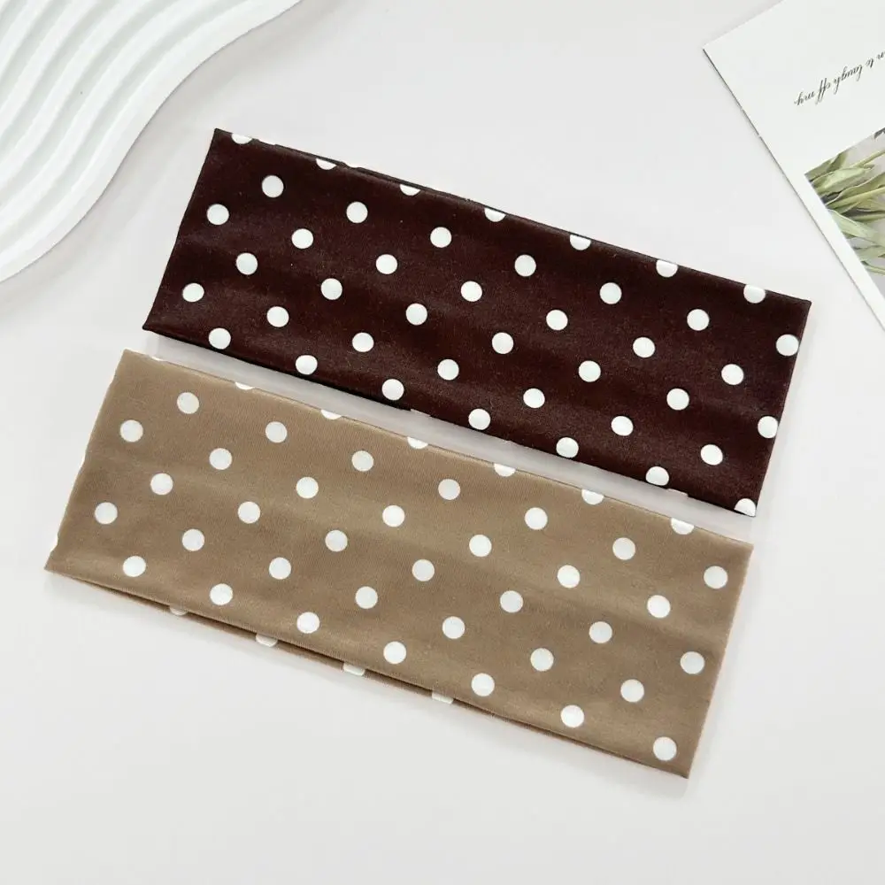 Hair Hoop Adjustable Polka Dot Headband Elastic Y2K Yoga Elastic Hair Band Funny Costume Sweatproof Sport Headscarf Party