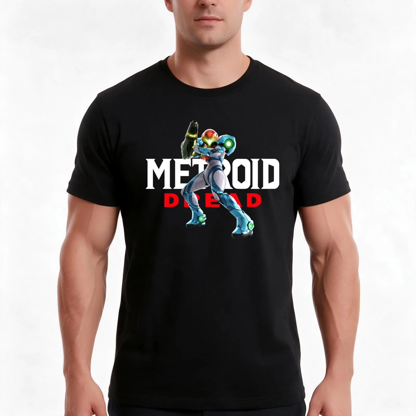 Samus Aran Metroid T-Shirt Summer Casual Cotton Tee Oversized Streetwear Tops Vintage Graphic Print Loose Fit Short Sleeve