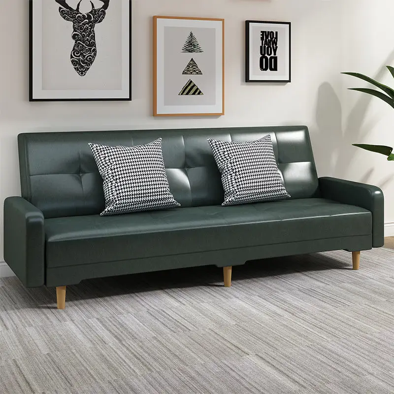 Rental sofa bed leather art PU sofa small apartment foldable sofa bed dual-purpose imitation