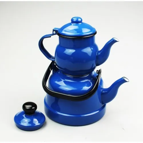 Acar Nostalgic Enamel Zinc Teapot Set Blue 1,7 l